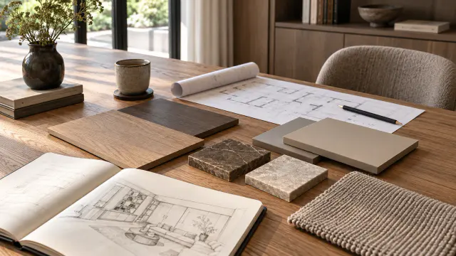 Modern interieur met samenhang tussen meubels, materialen en ruimtes