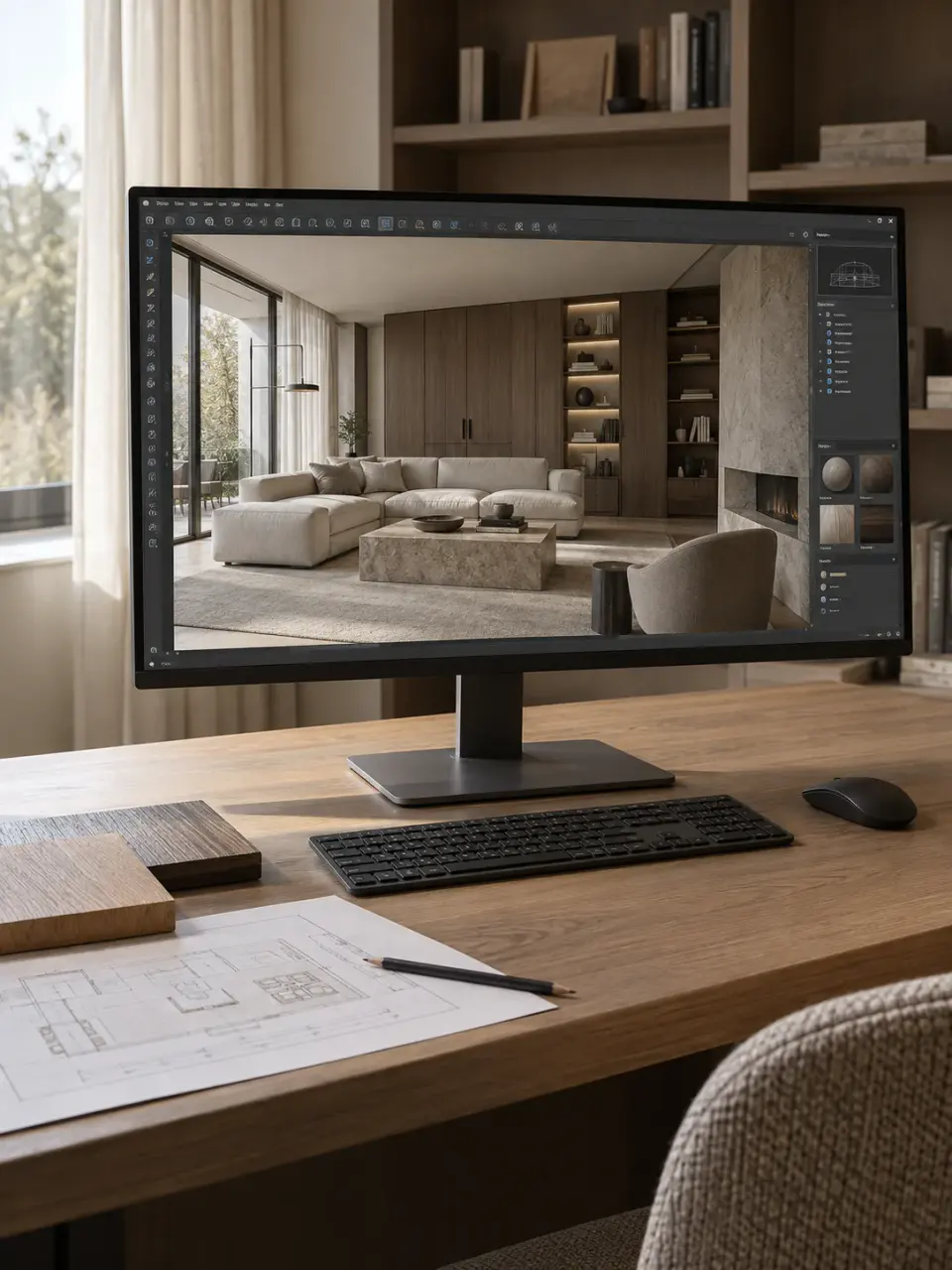 Modern interieur met samenhang tussen meubels, materialen en ruimtes